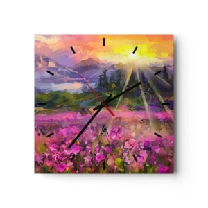 Vægur, Uret - I en dal under solens beskyttelse - 40x40 cm