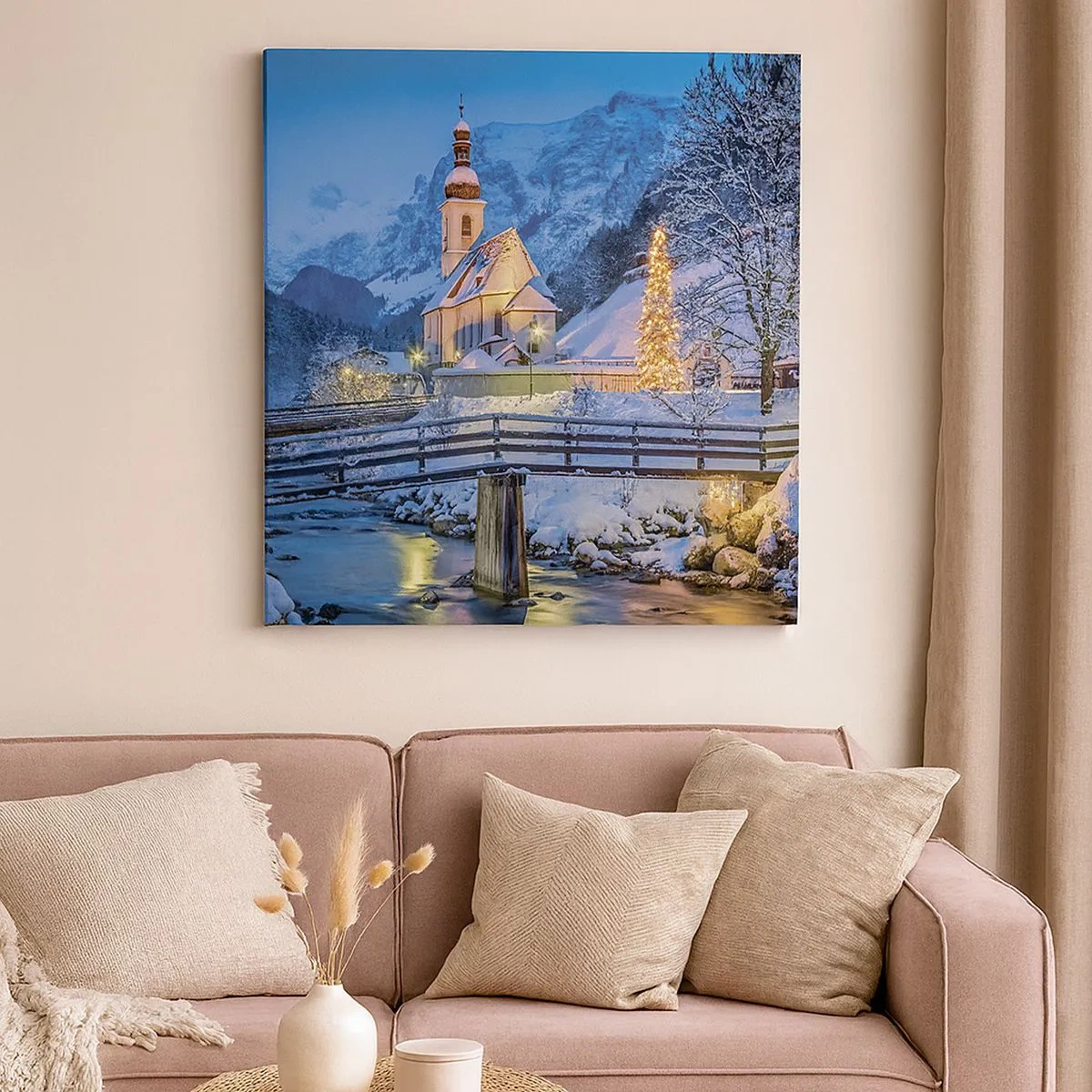 Lærredstryk - Billede på lærred - Julens ånd - 30x30 cm