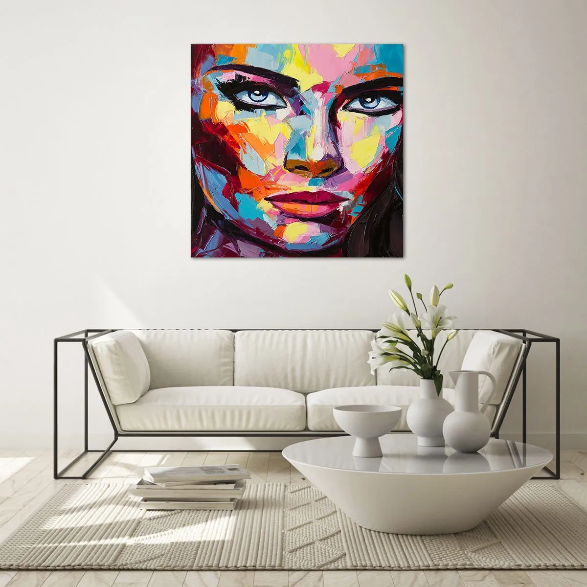 Billede på glas - Også en farverig sjæl - 70x70 cm