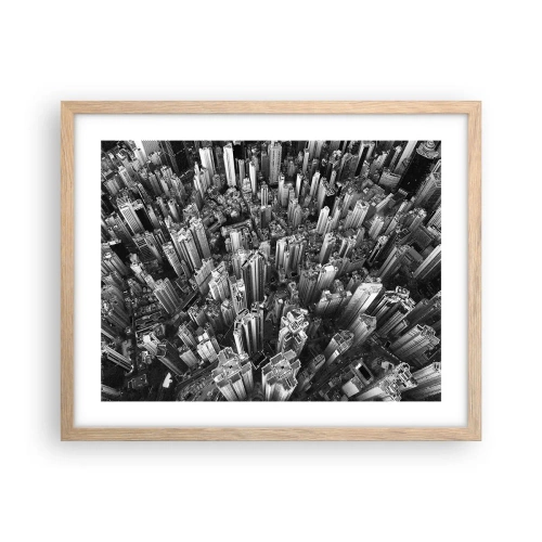 Plakat i ramme af lyst egetræ - Stadig højere og højere - 50x40 cm
