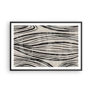Plakat i sort ramme - Et spild af linjer - 91x61 cm