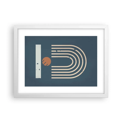 Plakat i hvid ramme - Geometri på granatæble - 40x30 cm