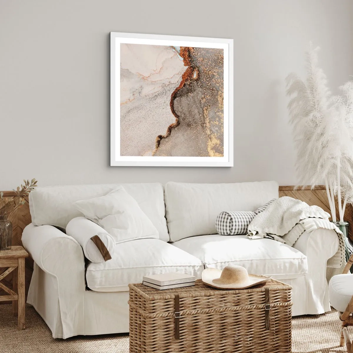 Plakat i hvid ramme - På farvegrænsen - 60x60 cm