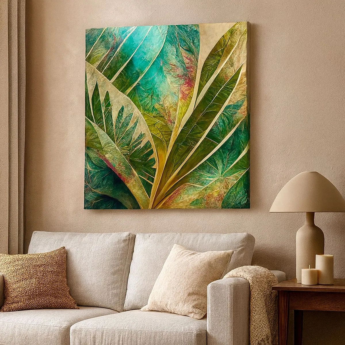 Lærredstryk - Billede på lærred - Farver fra troperne - 30x30 cm