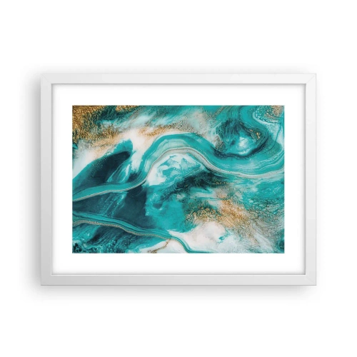 Plakat i hvid ramme - Flod af guld - 40x30 cm