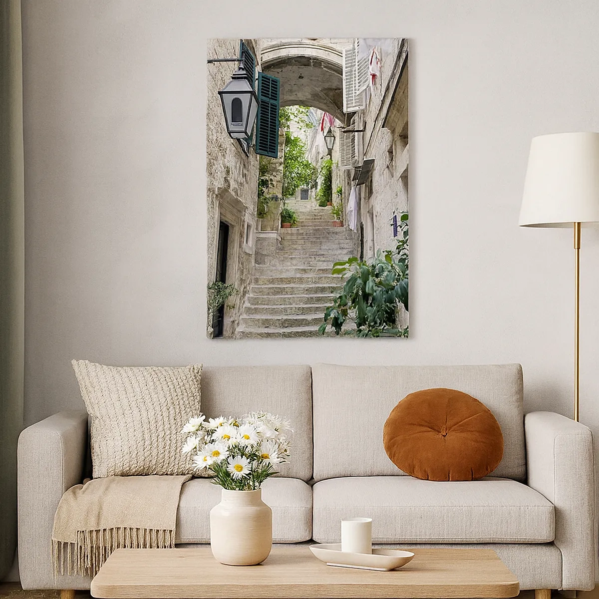 Lærredstryk - Billede på lærred - En charmerende baggyde - 50x70 cm