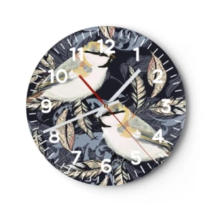 Vægur, Uret - Gul-blå espalier - 40x40 cm