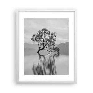 Plakat i hvid ramme - Der findes et land - 40x50 cm