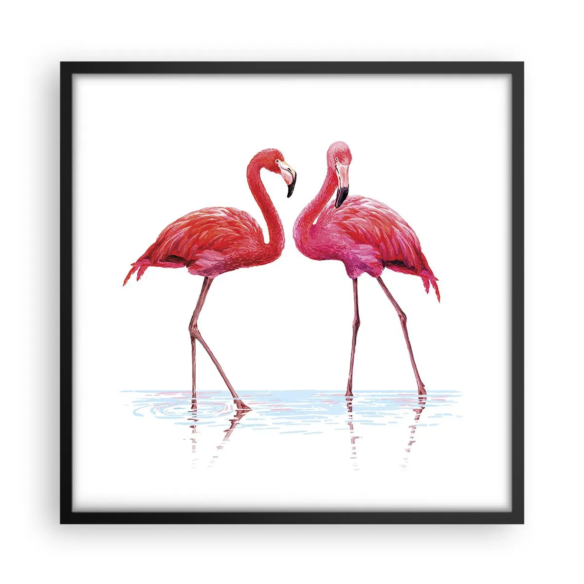 Plakat i sort ramme - Lyserødt randez-vous - 50x50 cm