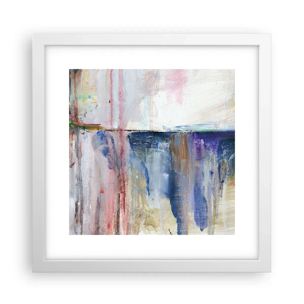 Plakat i hvid ramme - Farverige indtryk og associationer - 30x30 cm