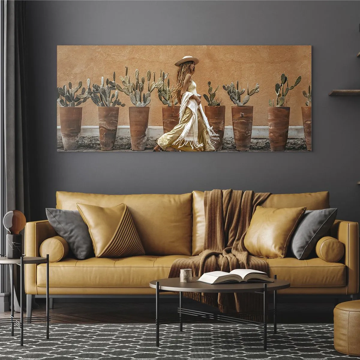 Billede på glas - I en hippieagtig stil - 140x50 cm