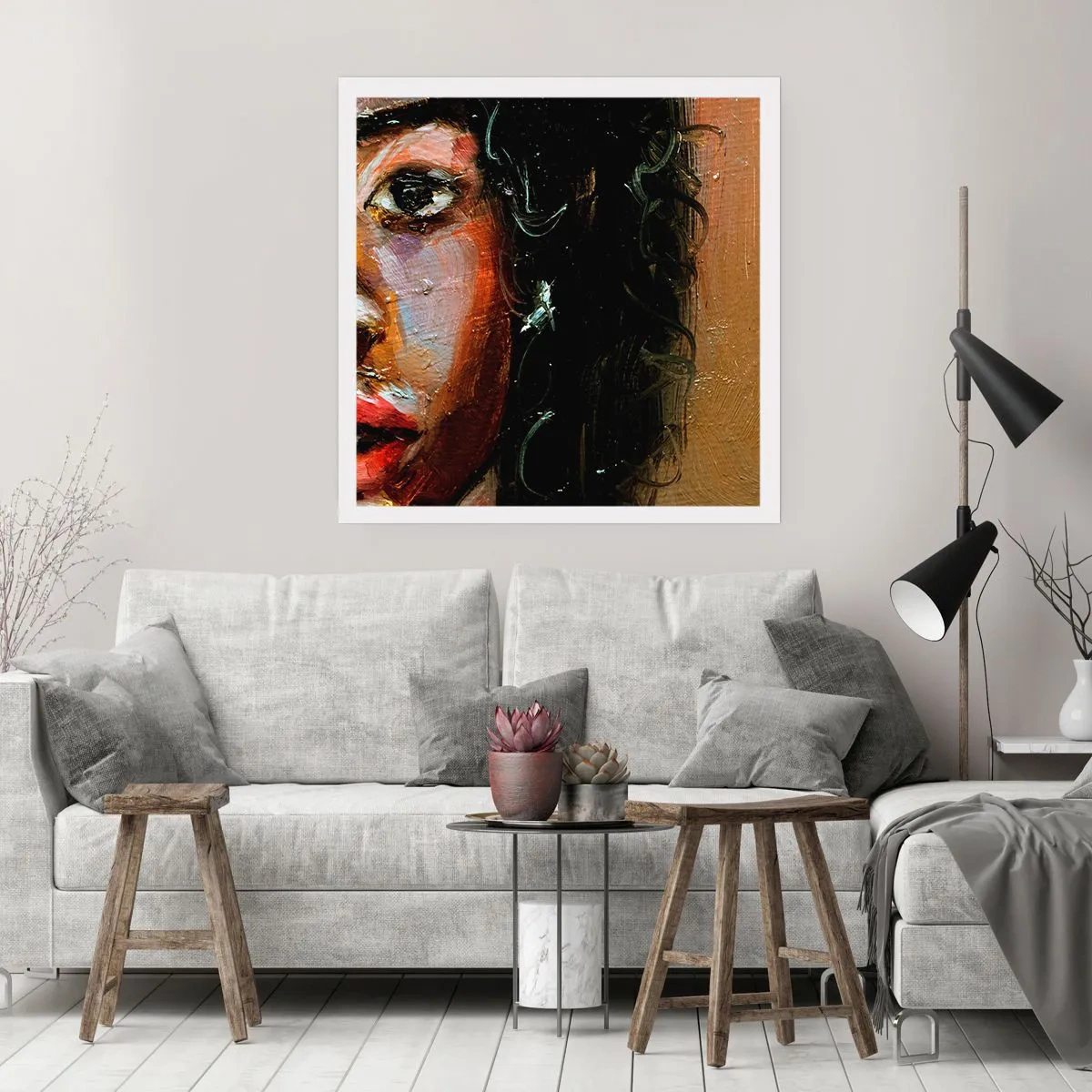 Plakat - Sort og glitter - 60x60 cm
