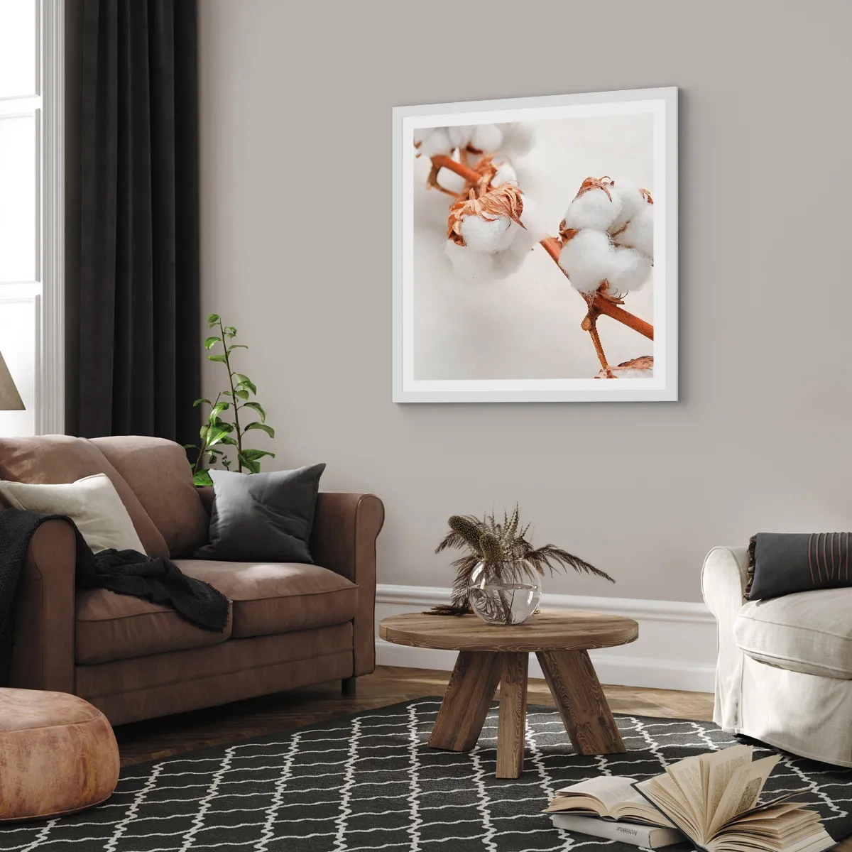 Plakat i hvid ramme - Bare kramme - 30x30 cm