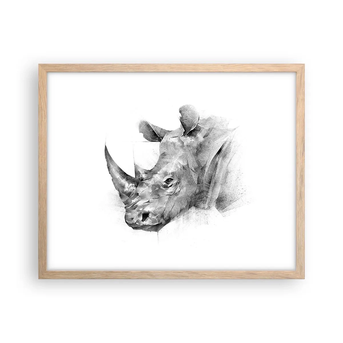 Plakat i ramme af lyst egetræ - Afrikansk portræt - 50x40 cm