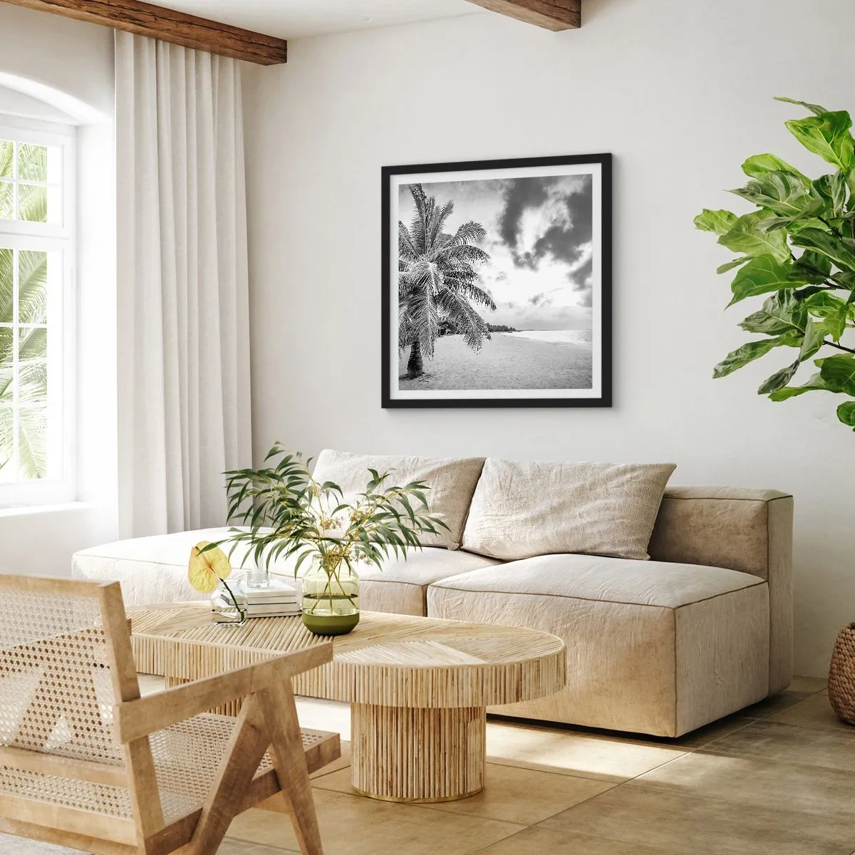 Plakat i sort ramme - Når du længes efter ensomhed.... - 60x60 cm