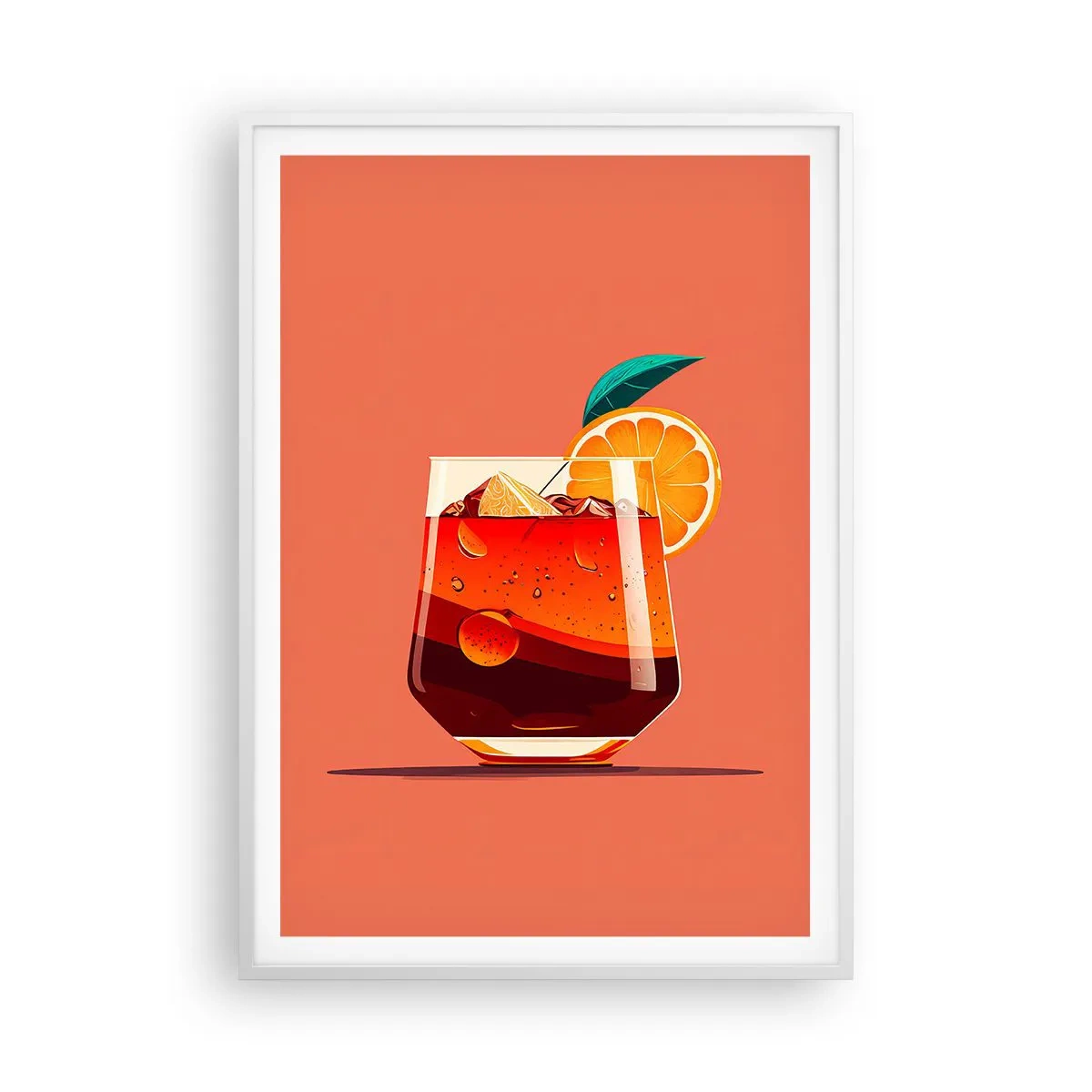 Plakat i hvid ramme - Sommerens forfriskning - 70x100 cm