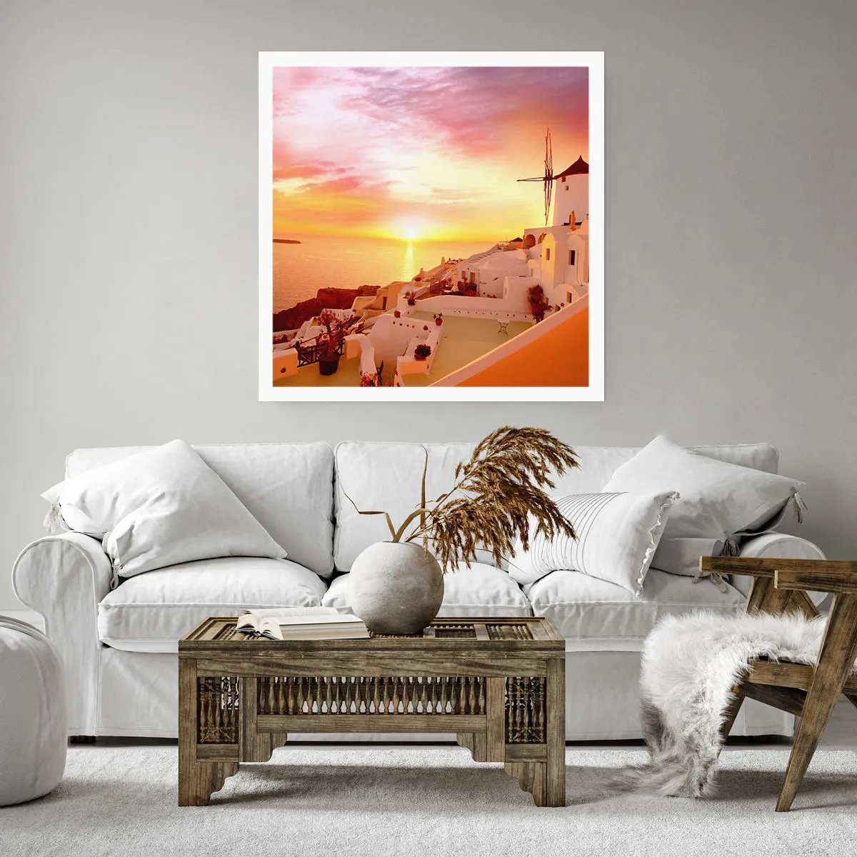 Plakat - Opløses i hvidt og guld - 60x60 cm
