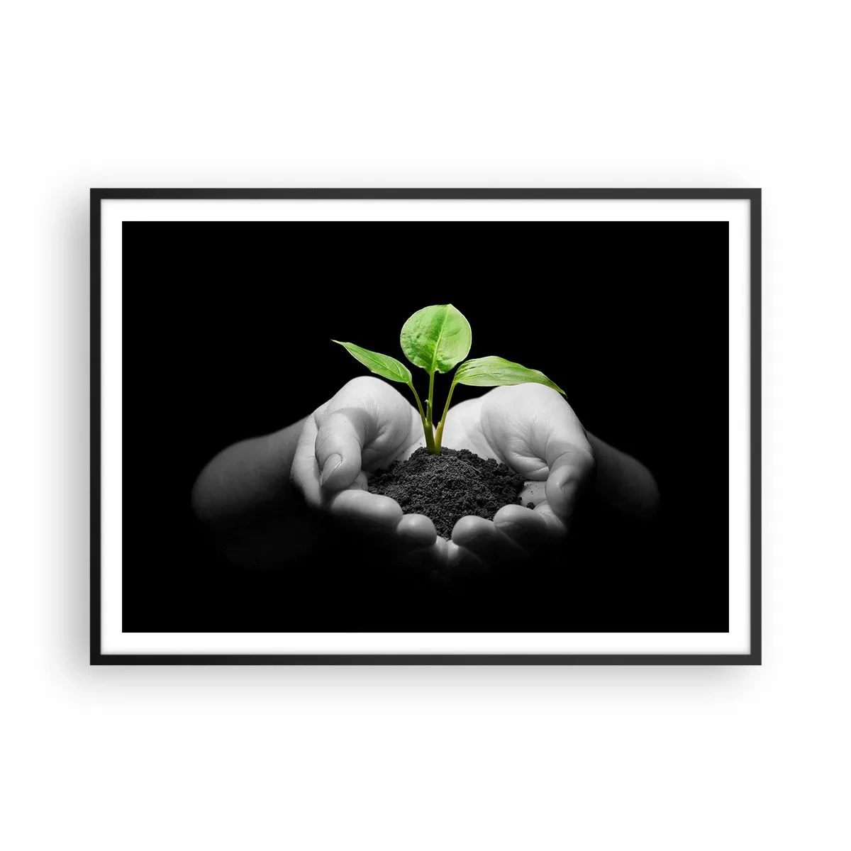Plakat i sort ramme - Jeg elsker naturen, jeg beskytter den - 100x70 cm
