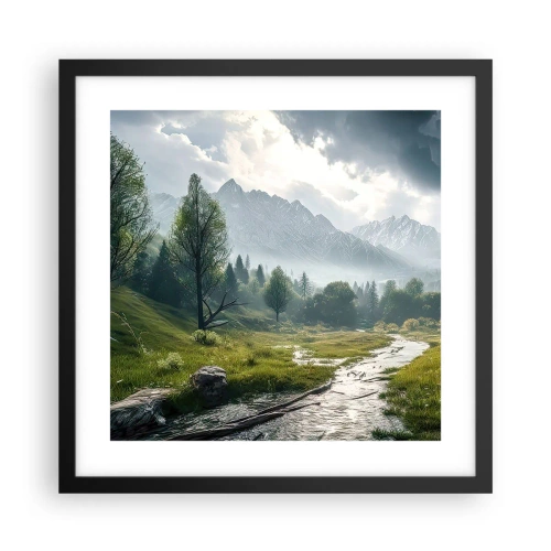 Plakat i sort ramme - Der og tilbage - 40x40 cm