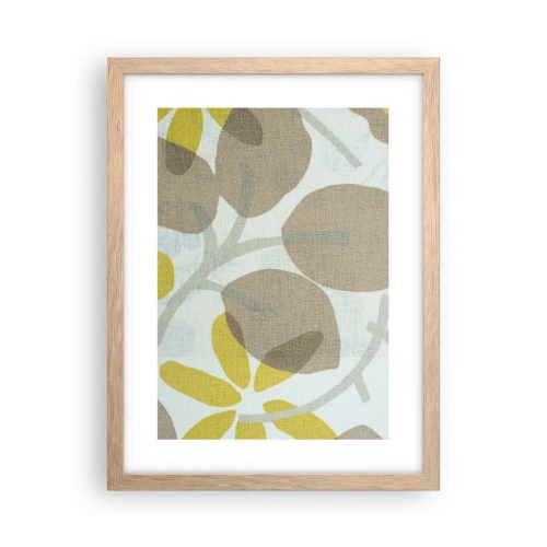 Plakat i ramme af lyst egetræ - Komposition i solskinnet - 30x40 cm
