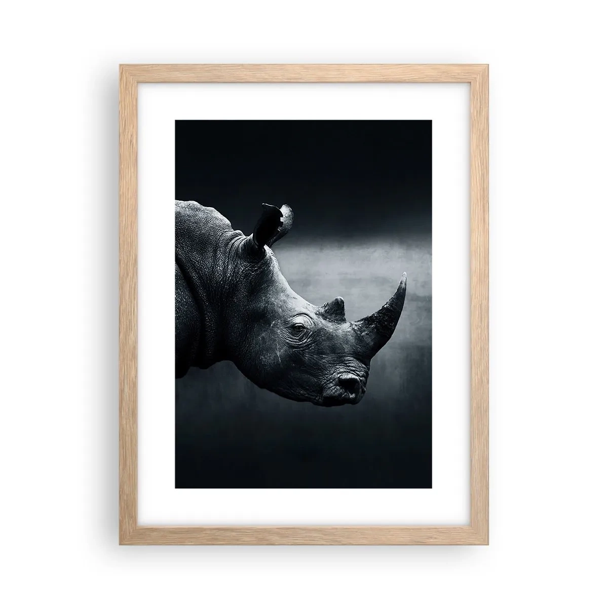 Plakat i ramme af lyst egetræ - Højre profil - 30x40 cm