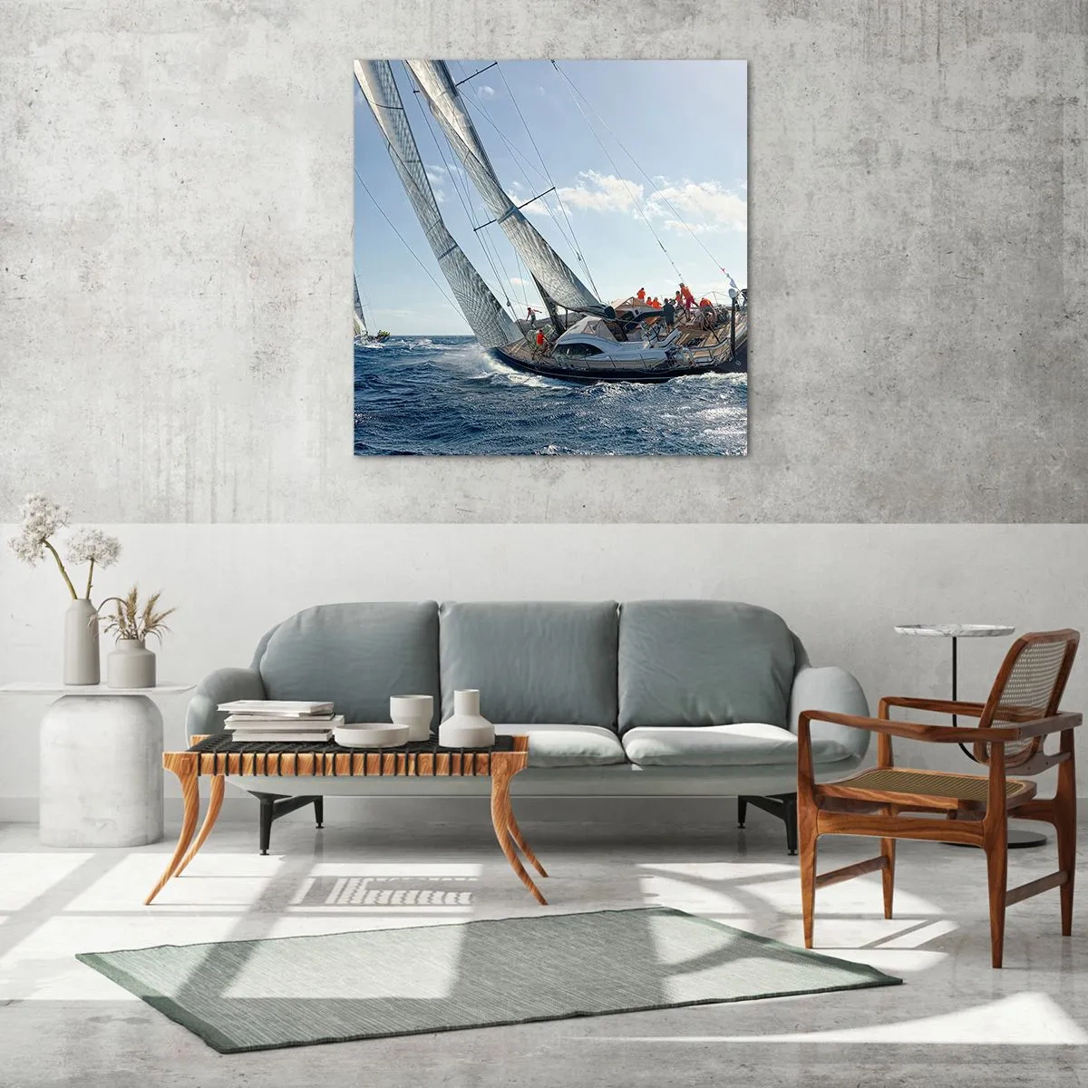 Billede på glas - Må den bedste vinde - 70x70 cm