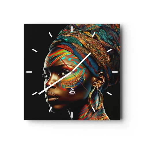 Vægur, Uret - Afrikansk dronning - 30x30 cm