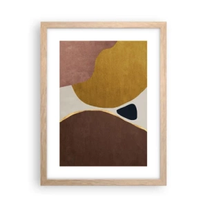 Plakat i ramme af lyst egetræ - Abstraktion - et sted i rummet - 30x40 cm