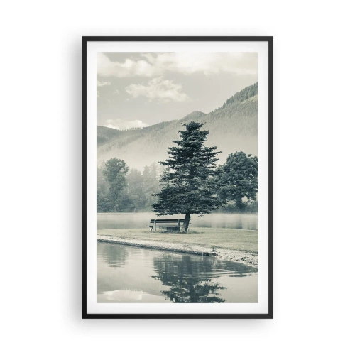 Plakat i sort ramme - Søen sover stadig - 61x91 cm
