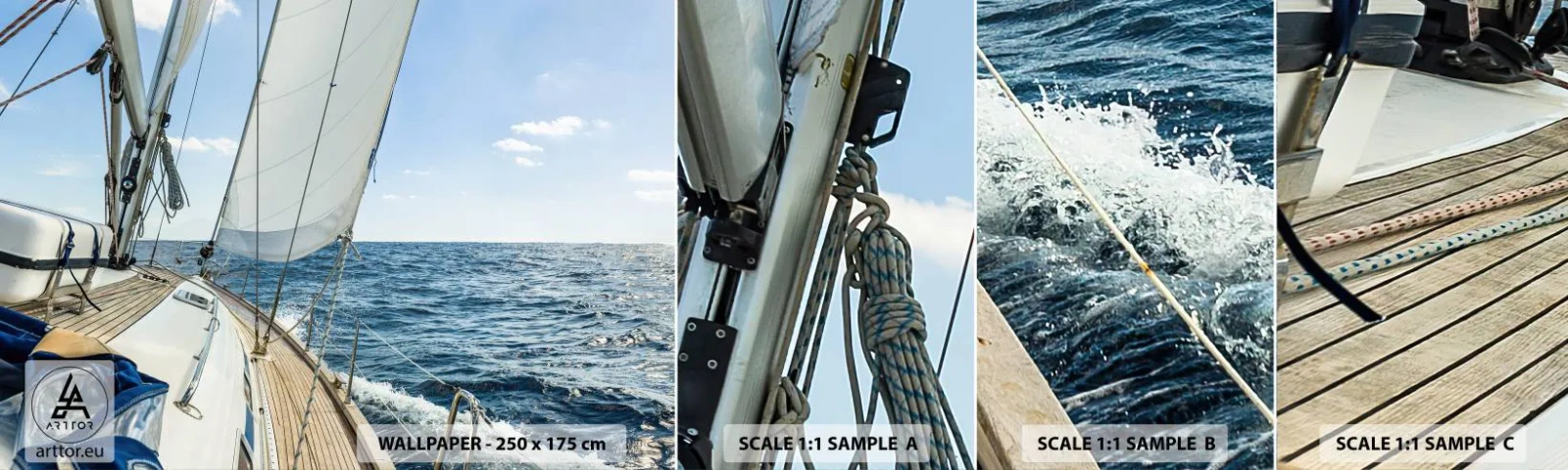Fototapet Prøve Standard Eco - Ahoj , eventyr - Yacht, Hav, Sejlads - 100x30 cm