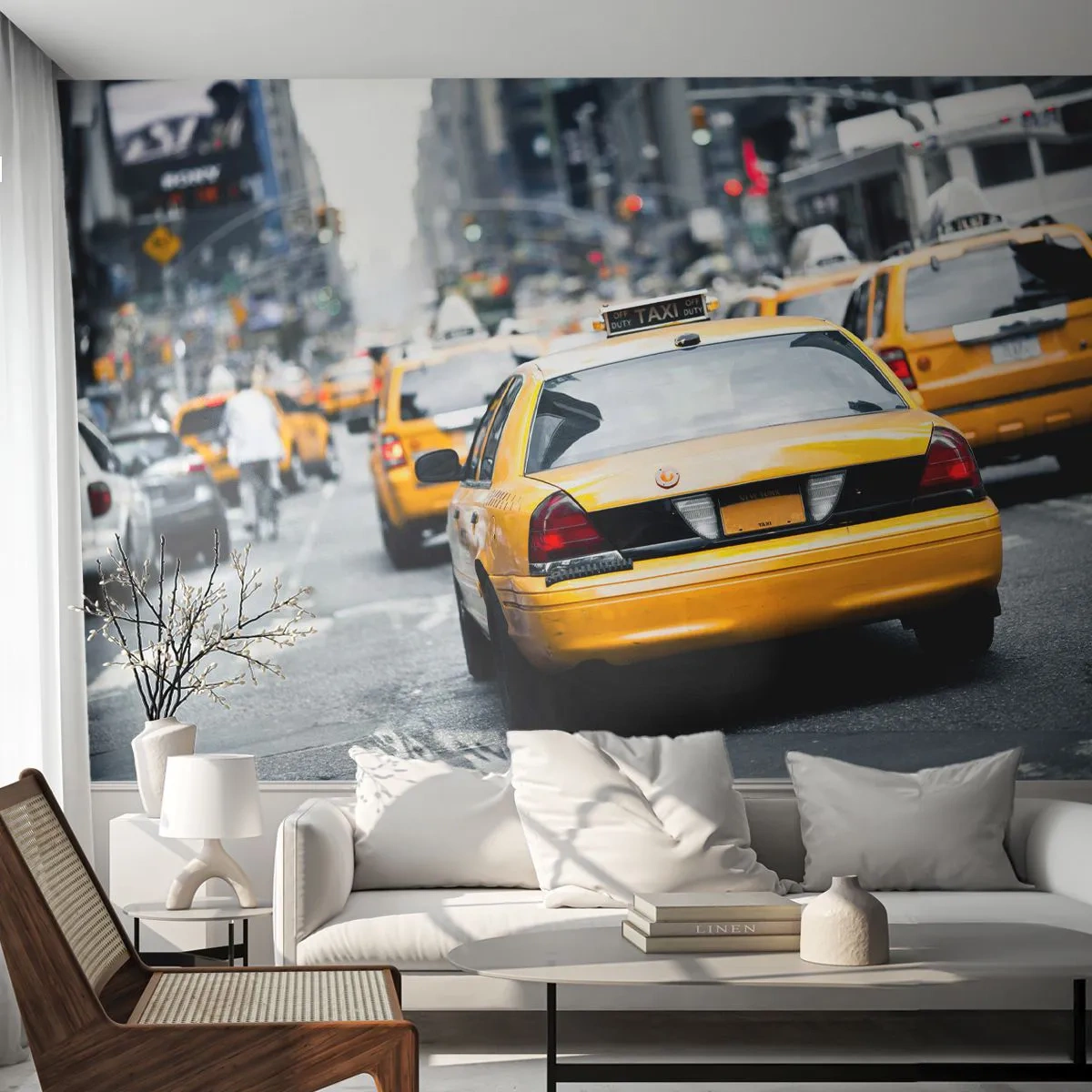 Fototapet Premium Sand - Kun i denne by - By, New York, Taxa - 100x70 cm