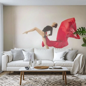 Fototapet Premium Canvas - Rød og sort - Ballerina, Dans, Ballet - 350x256 cm