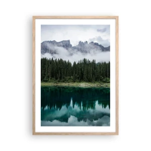 Plakat i ramme af lyst egetræ - Hys, tys, lad os ikke vække sovevandet... - 50x70 cm