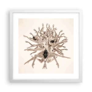 Plakat i hvid ramme - Blomstrende i dans - 40x40 cm