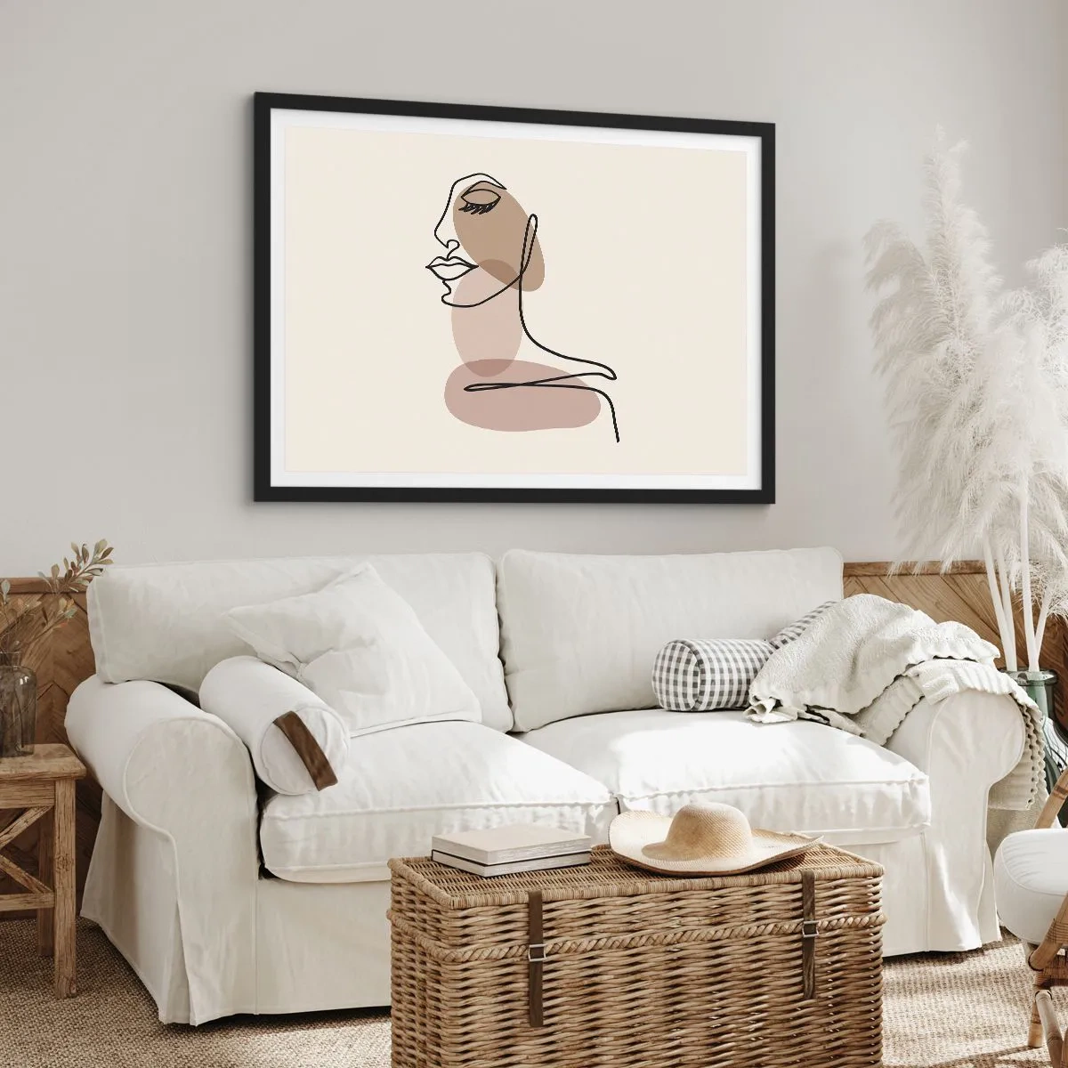 Plakat i sort ramme - En vis linje af skønhed - 40x30 cm