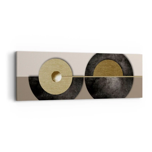Lærredstryk - Billede på lærred - Variationer omkring en cirkel - 90x30 cm