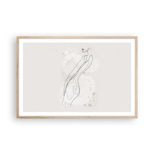 Plakat i ramme af lyst egetræ - At forvilde sig med blikket - 91x61 cm