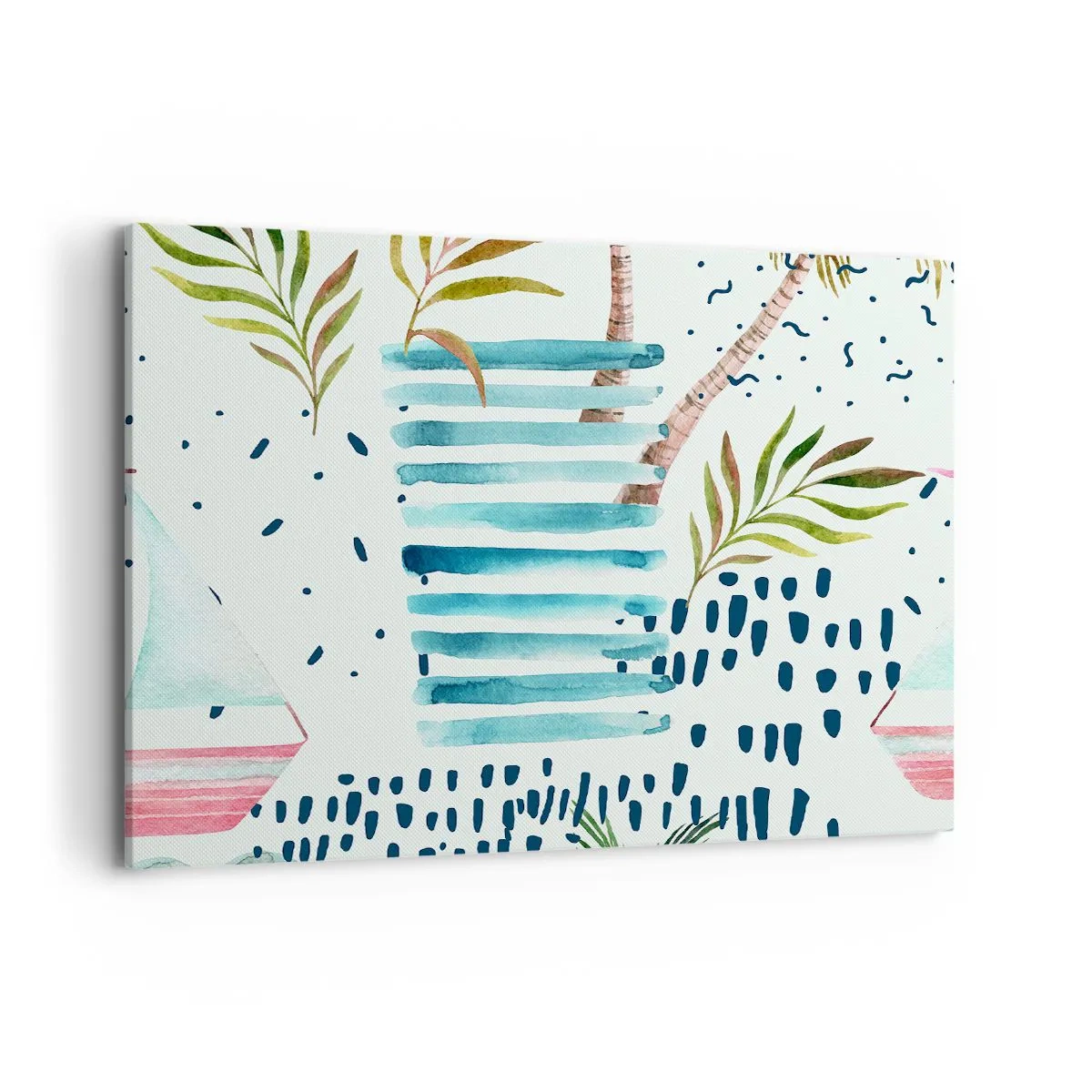 Lærredstryk - Billede på lærred - Ferie under palmerne - 100x70 cm