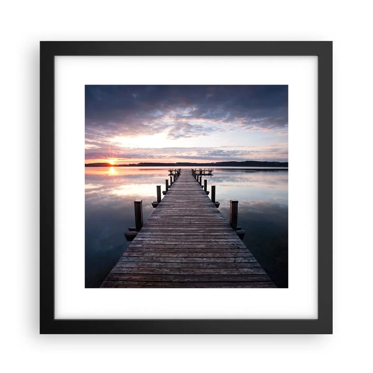 Plakat i sort ramme - Den tavse grænse mellem dag og nat - 30x30 cm