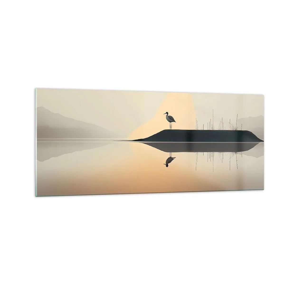 Billede på glas - Herre på søen - 100x40 cm