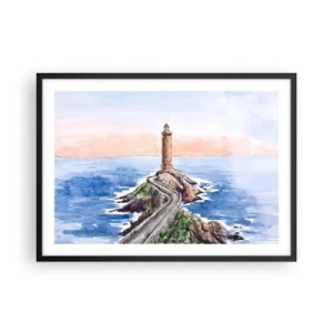 Plakat i sort ramme - Med front mod havet - 70x50 cm