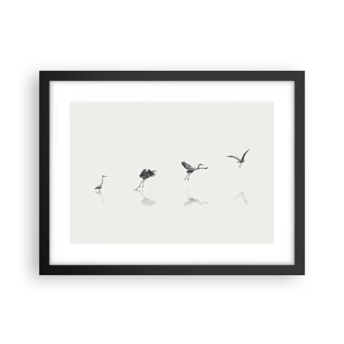 Plakat i sort ramme - Fire enkle trin - 40x30 cm