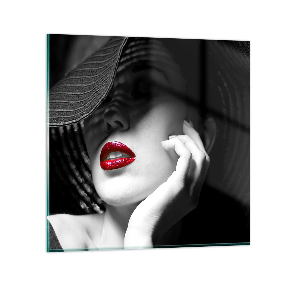 Billede på glas - Studie i skarlagenrødt - 50x50 cm