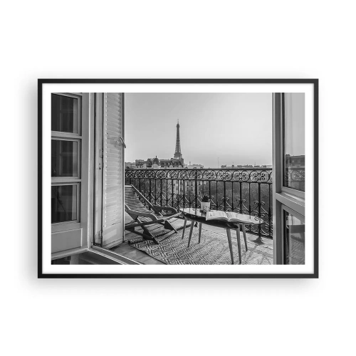 Plakat i sort ramme - Eftermiddag i Paris - 100x70 cm