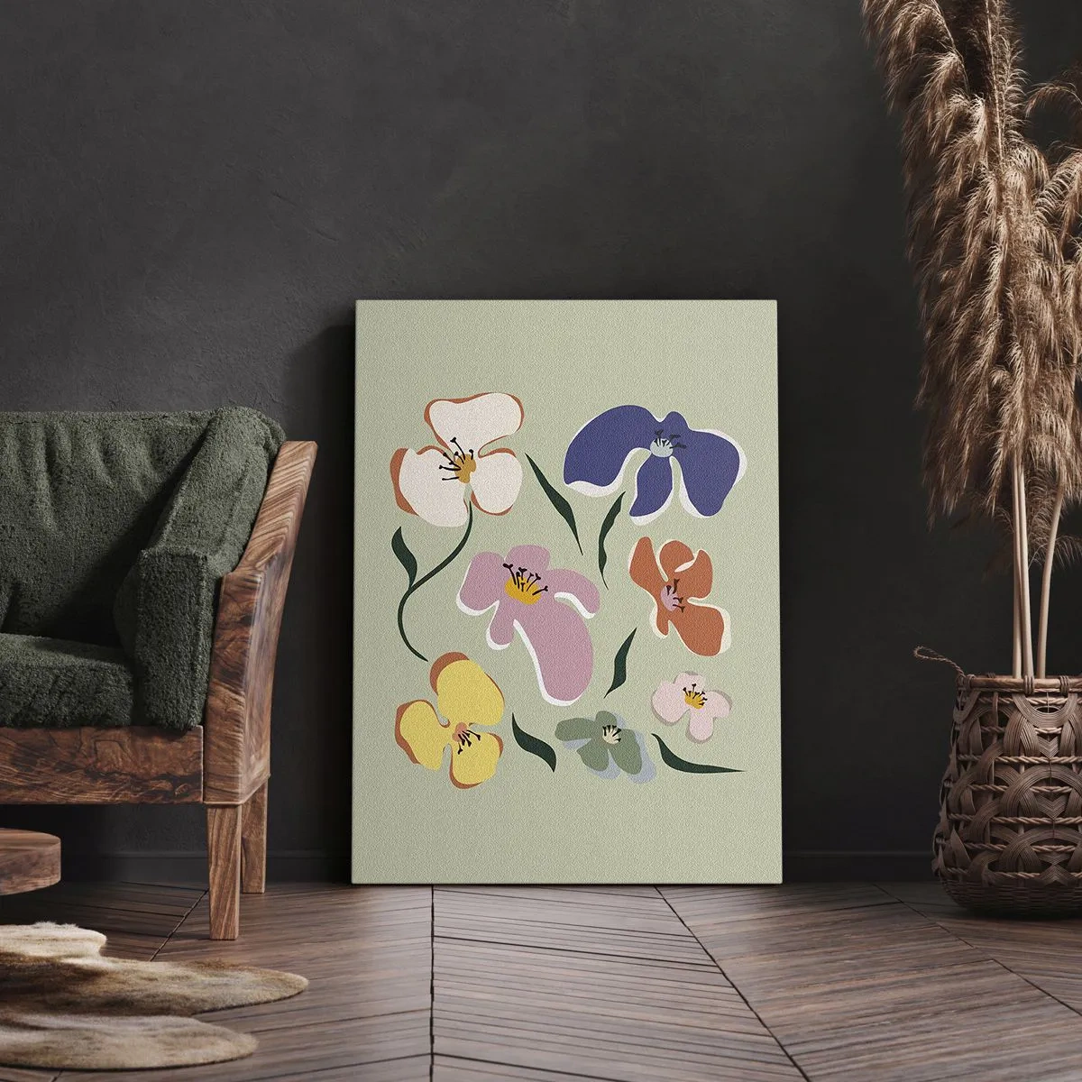 Lærredstryk - Billede på lærred - Stedmoderblomster med et twist - 50x70 cm