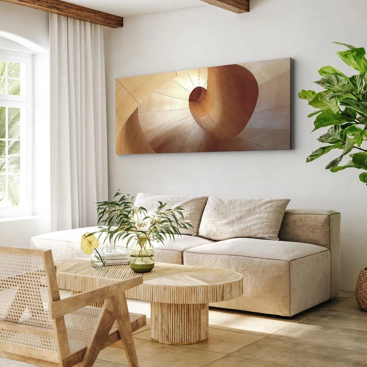 Lærredstryk - Billede på lærred - Arkitektonisk serpentin - 100x40 cm