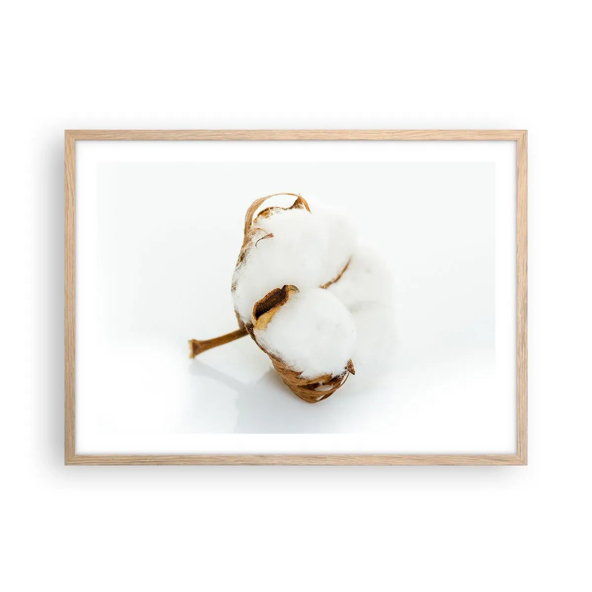 Plakat i ramme af lyst egetræ - Blød af natur - 70x50 cm