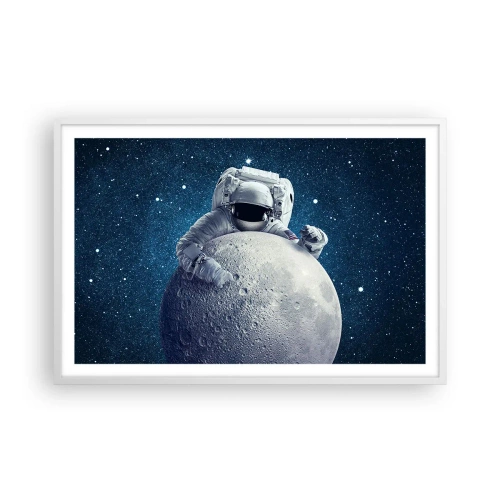 Plakat i hvid ramme - Kosmisk spøgefugl - 91x61 cm