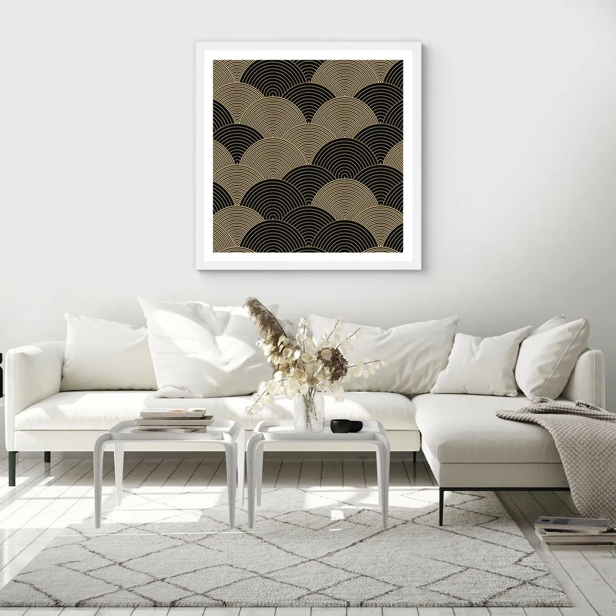 Plakat i hvid ramme - Enhed i mangfoldighed - 40x40 cm