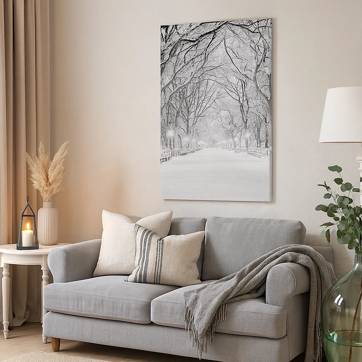 Lærredstryk - Billede på lærred - Fire årstider - vinter - 50x70 cm
